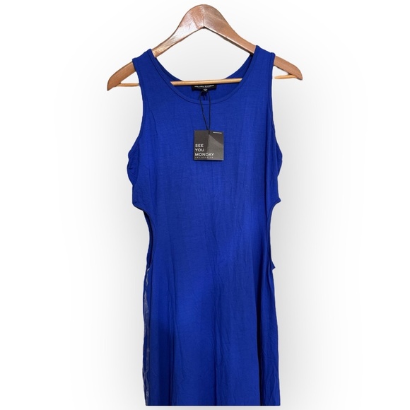 NWT See You Monday Cut-Out Midi Dress Women’s XL Blue Sleeveless A-Line 734 - Picture 5 of 16